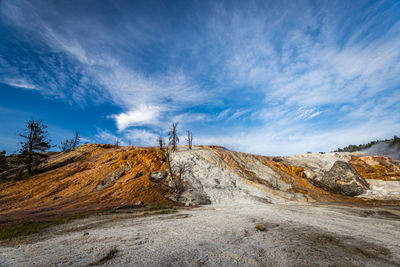 Scenic view of hill against sky