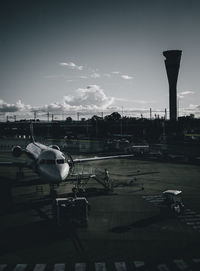 View of airport runway against sky