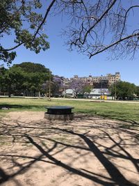 Scenic view of park against clear sky