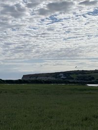 Scenic view of field against sky