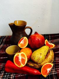 Close-up of fruits on table