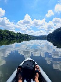 View from the kayak on the tennessee river 