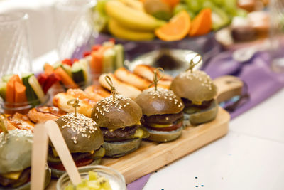 Close-up of food on table