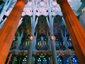 Low angle view of illuminated ceiling of building