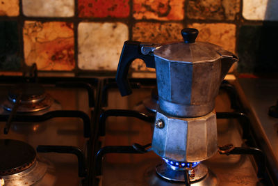 Close-up of coffee on table at home