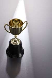 Close-up of award on table