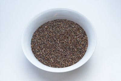 High angle view of coffee on white background