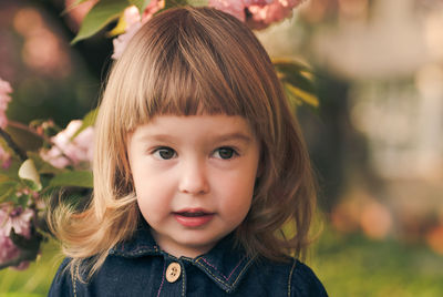 Close-up portrait of cute girl