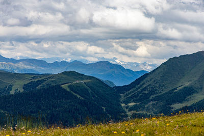 Scenic view of mountains against sky