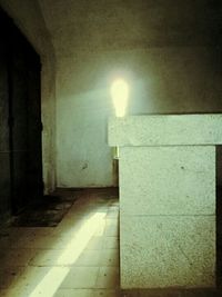 Illuminated corridor of building