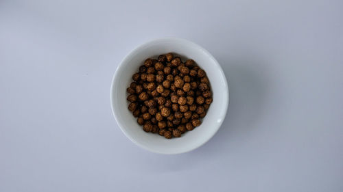 High angle view of food on white background