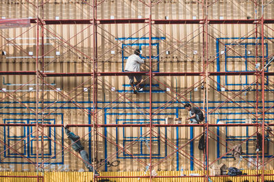 People working at construction site