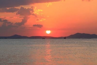 Scenic view of sunset over sea