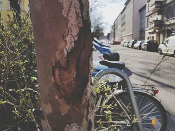 Bicycle on street in city