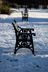 Snow covered park