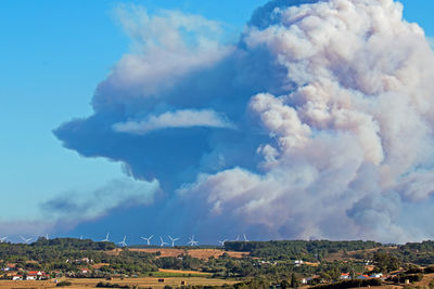 Incredible bush fire at the southcoast in portugal