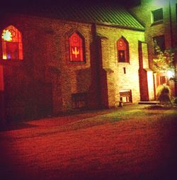 View of illuminated building at night