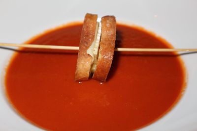 Close-up of bread in plate