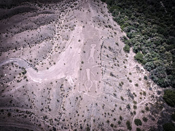 High angle view of land