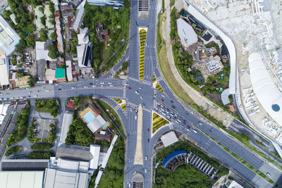 Aerial view of city street