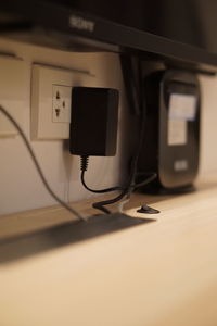 Close-up of laptop on table