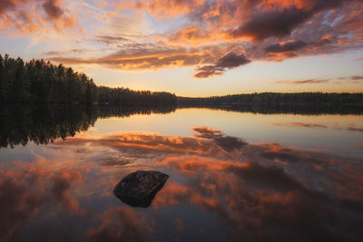 Scenic view of sunset sky over water
