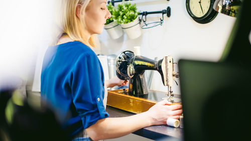 Fashion designer working in studio