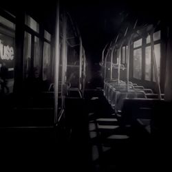 Empty benches in the dark