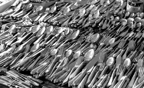 Full frame shot of cutlery 