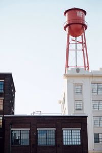 Low angle view of building against clear sky