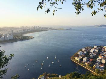 View of cityscape at sunset