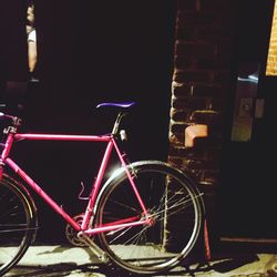 Bicycle wheel at night