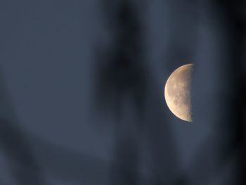 Low angle view of moon against sky at night
