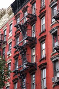 Low angle view of red building