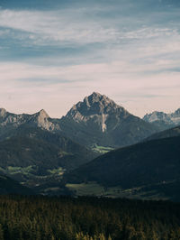 Scenic view of mountains against sky