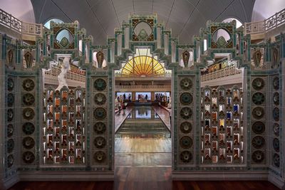 Low angle view of ceiling of cathedral