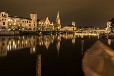 View of illuminated city at night