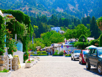 Panoramic view of road by mountain