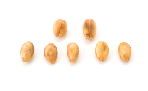 Close-up of cookies against white background