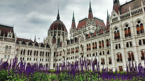 Low angle view of hungarian parliament building