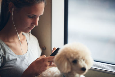 Woman using phone