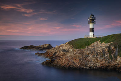 Lighthouse on the coast of ribadeo, galicia, spain