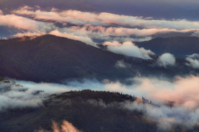 Low angle view of mountains against sky