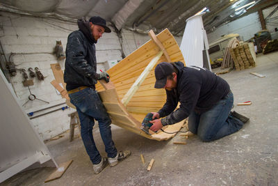 Men working on wood