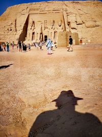 People in front of a desert