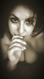 Close-up portrait of young woman