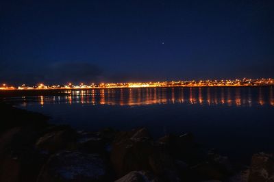 Illuminated city at night