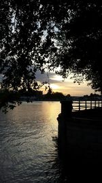 Scenic view of sea at sunset