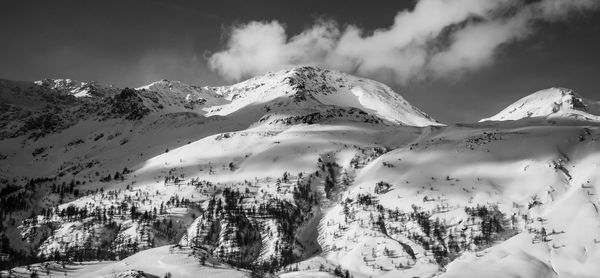 Scenic view of snowcapped mountains