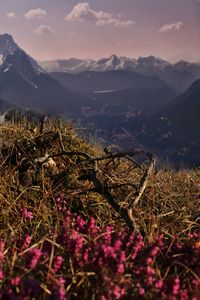 Scenic view of mountains against sky